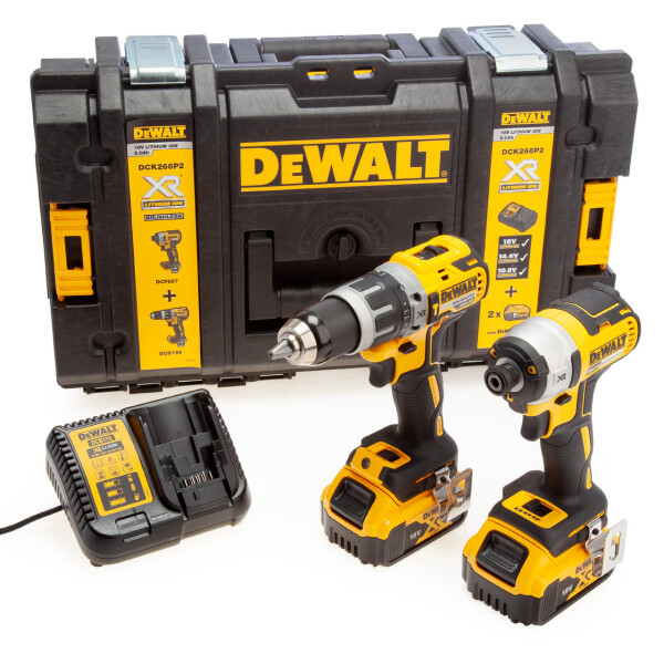 Комплект акумулаторни винтоверти DeWALT с 2 батерии и зарядно, DCD796, DCF887, 18V, 5 Ah